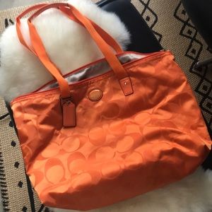 Coach orange beach bag